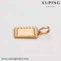 33194 Xuping Environmental Copper Alloy materials plain square gold plated pendant without stone